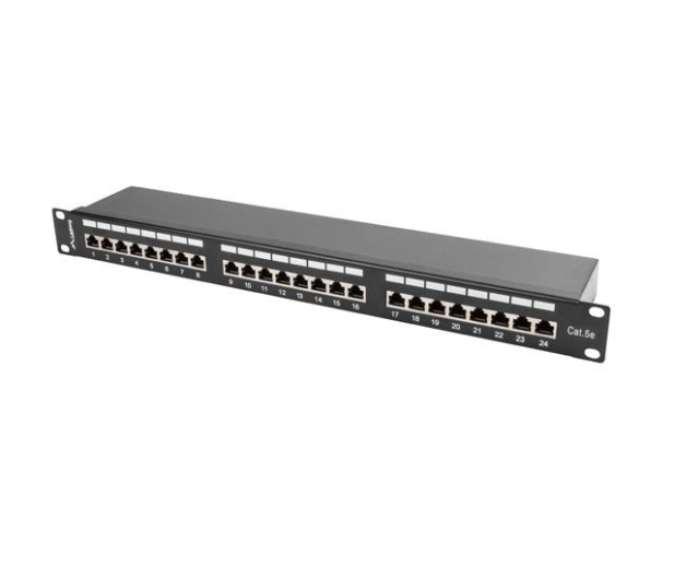 LANBERG Patch Panel 24 Port 1U Kat.5E czarny ekranowany PPS5-1024-B - 457248 - zdjęcie 4
